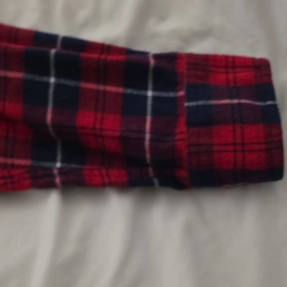 J. Crew Red and Navy Plaid Flannel Shirt